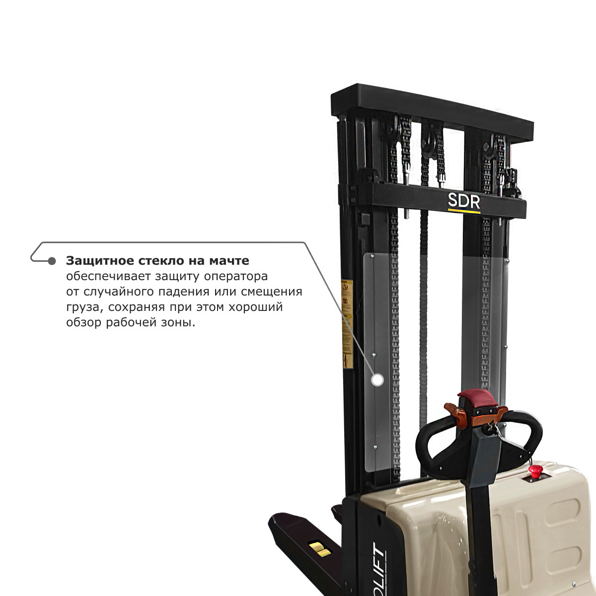 6 - Самоходный электроштабелер со свободным подъемом PROLIFT M2 SDR 1545S li-ion